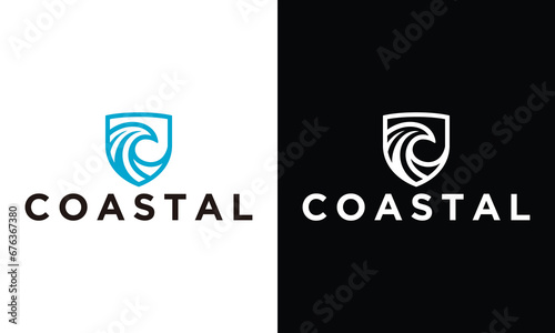 Modern coastal logo illustration design