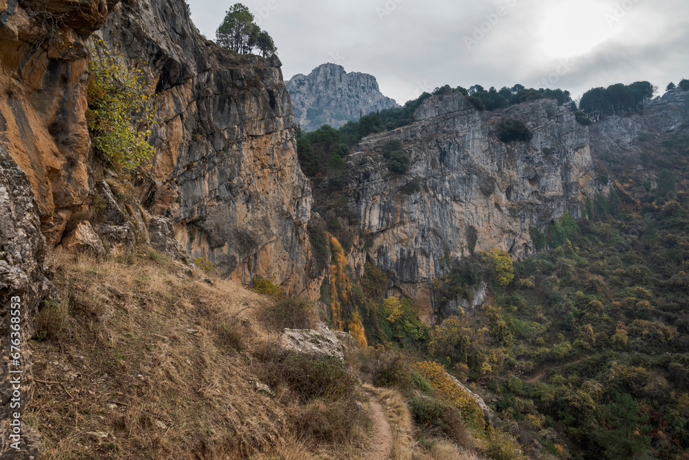 Obraz premium La Malena Waterfall, In the Natural Park of Cazorla, Segura y las Villas, province of Jaen, Andalusia, Spain