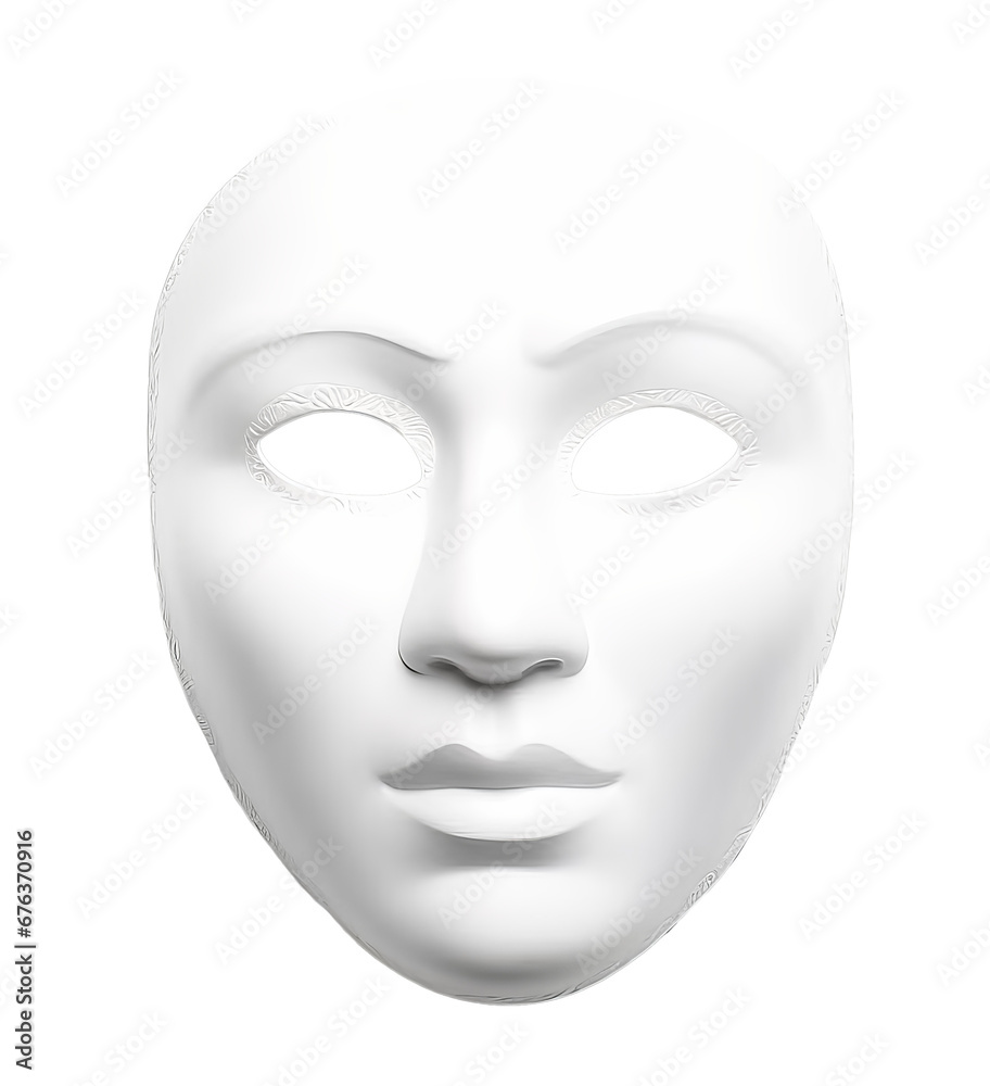 white mask isolated on a transparent background
