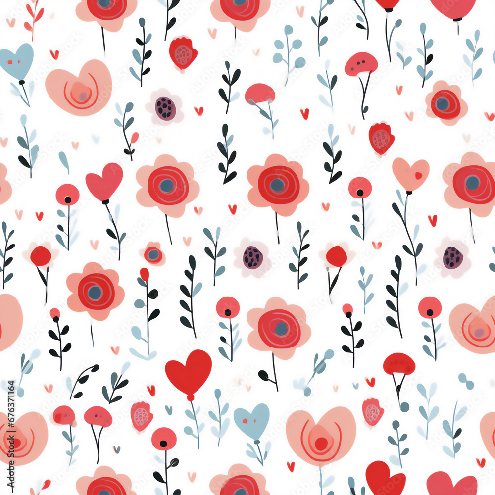 Seamless pattern for Valentine's day. Seamless pattern for Valentine's day.