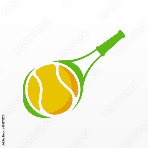 International tennis league emblem logo. Simple tennis logo photo