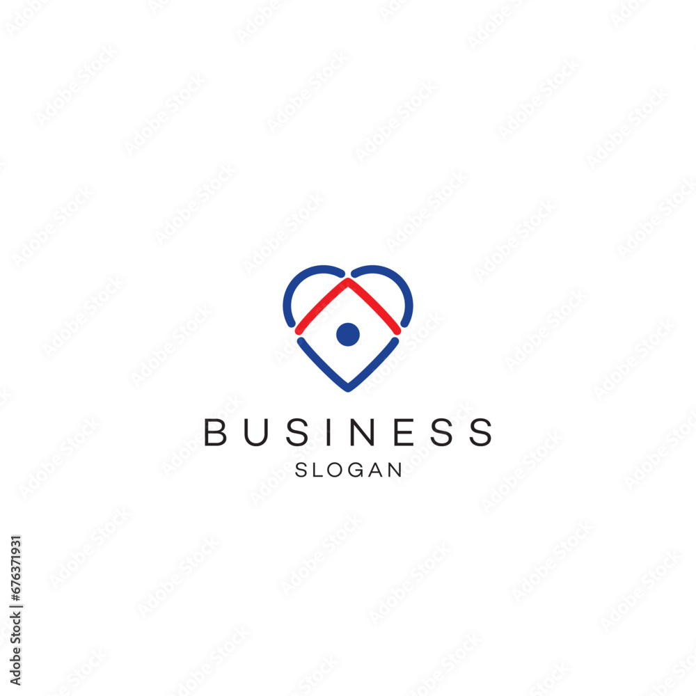 Heart love home keylock care health old age home logo design Heart love home keylock care health old age home logo design