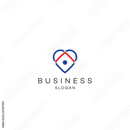 Heart love home keylock care health old age home logo design	