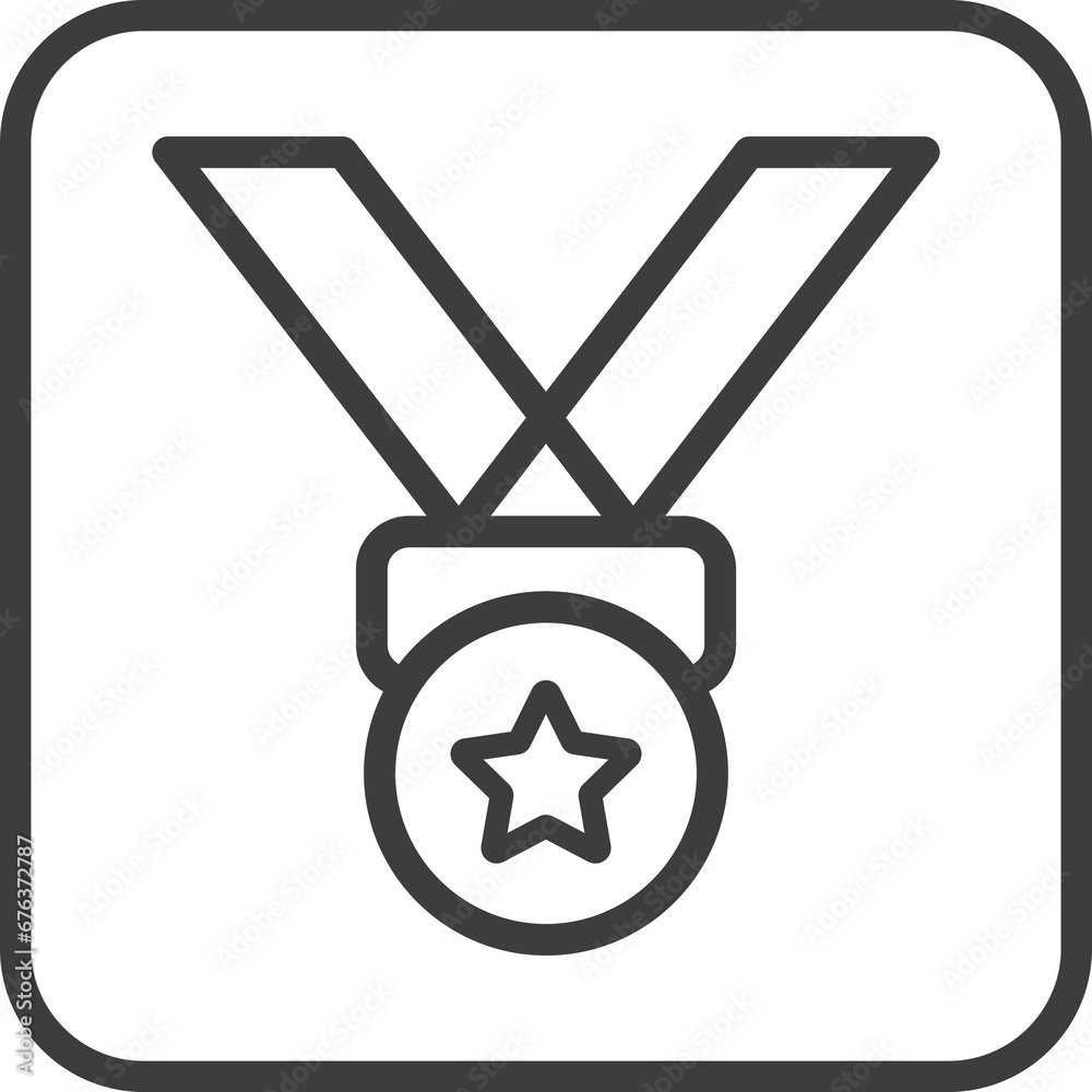 Award medal icon in thin line black square frames. Award medal icon in thin line black square frames.