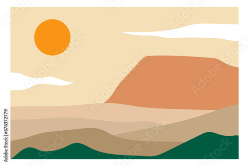mountain landscape minimalist flat vector illustration © fledermausstudio