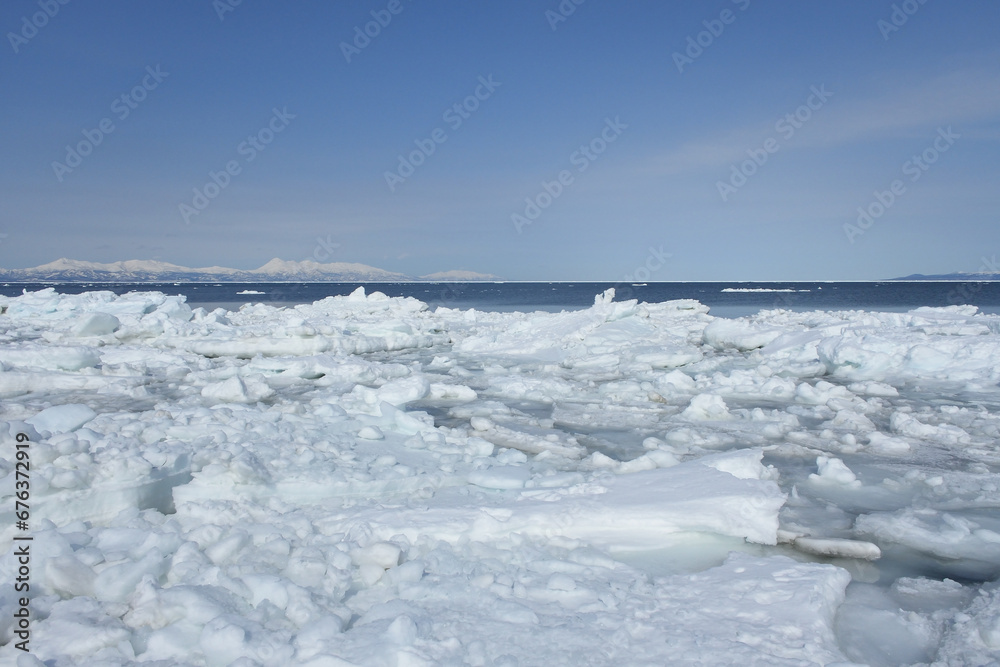 Notsuke, Hokkaido, Japan, in winter