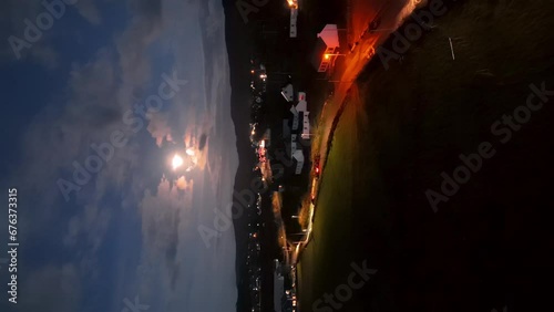 Aerial night view of Glencolumbkille in County Donegal, Republic of Irleand photo