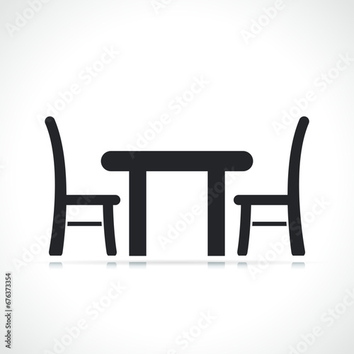 table and chairs icon isolated