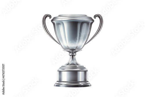 Silver Trophy on Transparent Background, PNG, Generative Ai