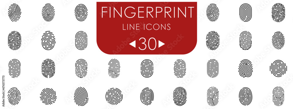 Εκτύπωση καμβά Set fingerprint scanning icon sign – stock Fingerprint scanning icon sign – stock vector 10 eps