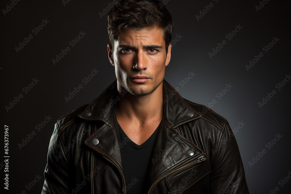 Generative ai image of brutal handsome nice man isolated on dark grey color background Generative ai image of brutal handsome nice man isolated on dark grey color background