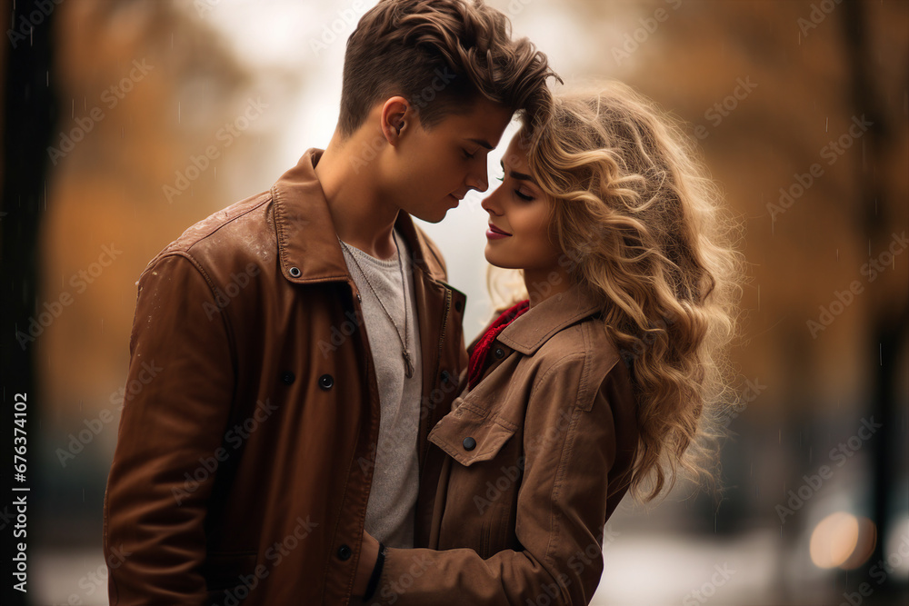 Generative AI image of happy beautiful couple enjoying time together