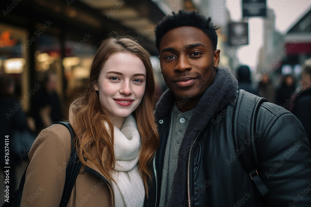 Generative AI image of beautiful cute young couple spending honeymoon vacation together Generative AI image of beautiful cute young couple spending honeymoon vacation together