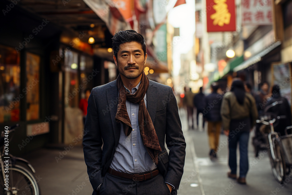 Generative AI picture image of attractive confident young businessman model appearance Generative AI picture image of attractive confident young businessman model appearance