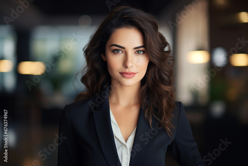 Generative AI picture portrait of amazing gorgeous office worker young woman