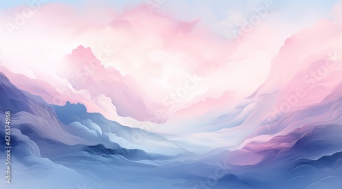 Aa abstract painting of a pink and blue clouds on a serene canvas: A Mesmerising Sky Filled With Whimsical Clouds photo