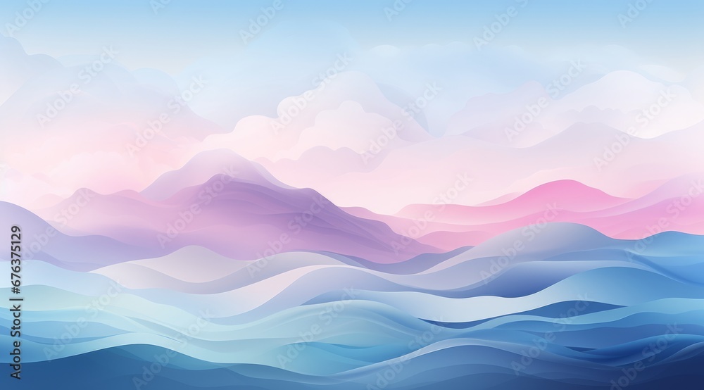 Aa abstract painting of a pink and blue clouds on a serene canvas: A Mesmerising Sky Filled With Whimsical Clouds
