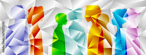 Vector illustration. A man and a woman do not understand each other.
 Difficult relationships in the family and with relatives.
