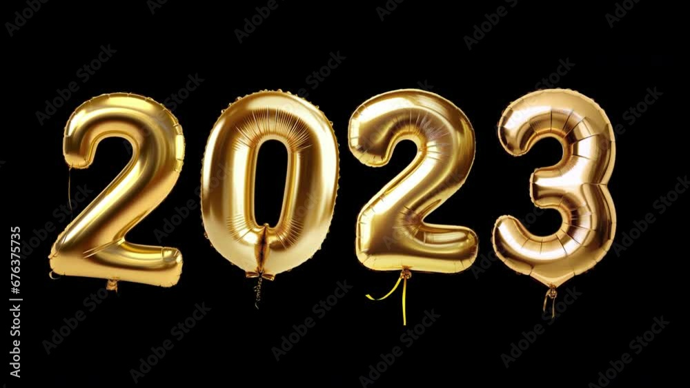 Gold balloon Number 2023 ,black background, Animation, motion loop, video footage, motion graphic. Gold balloon Number 2023 ,black background, Animation, motion loop, video footage, motion graphic.