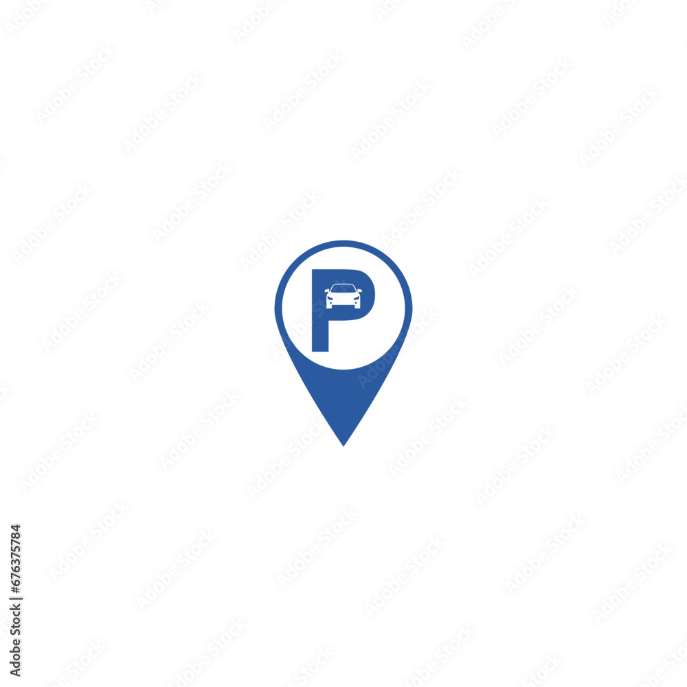 Car parking icon. Parking and traffic sign isolated on white background Car parking icon. Parking and traffic sign isolated on white background