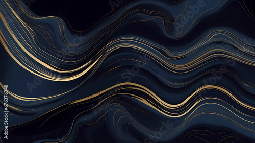 Luxury Dark blue with Gold Marble texture background.marble surface  curved golden lines.interior design background.Vector illustration