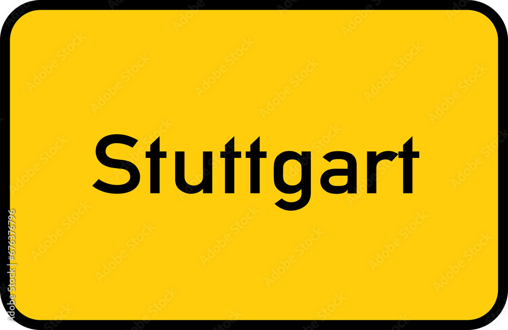 City sign of Stuttgart - Ortsschild von Stuttgart City sign of Stuttgart - Ortsschild von Stuttgart