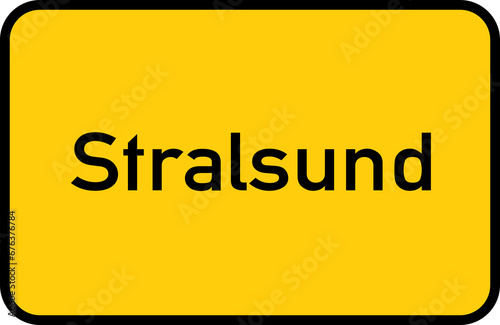 City sign of Stralsund - Ortsschild von Stralsund