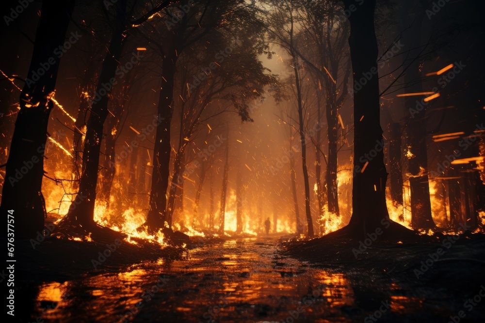 Obraz premium fire in the night