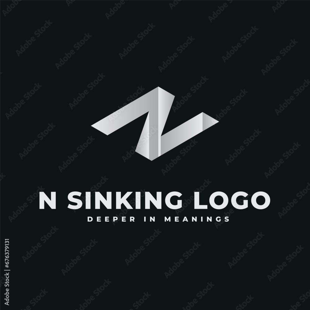 N Negative Space Depth Logo N Negative Space Depth Logo