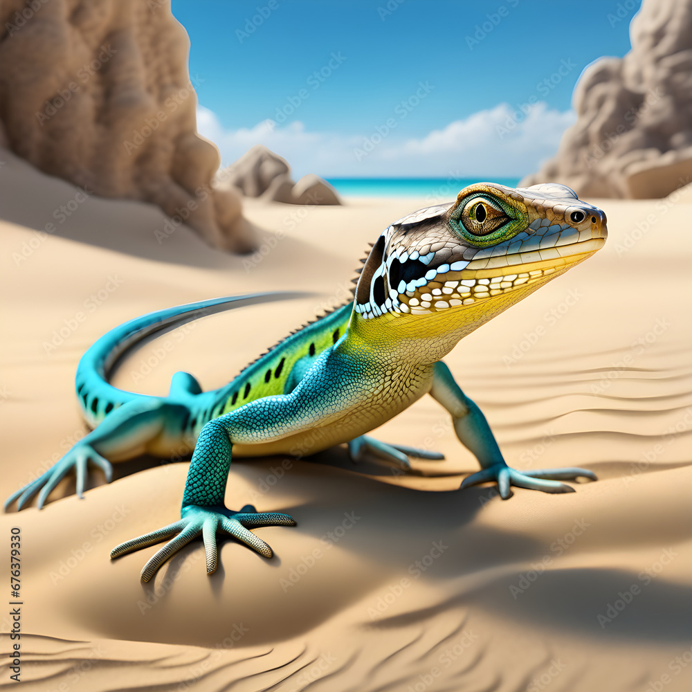 Fototapeta premium lizard in the desert