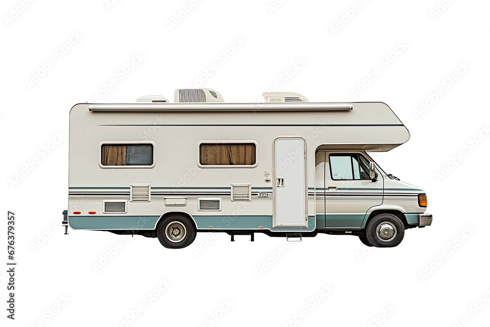 Rendering of an Isolated Recreational Vehicle in 8K on Transparent Background, PNG, Generative Ai
