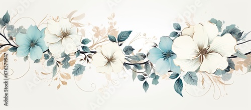 The abstract floral illustration in a vintage design showcases a creative blend of white and retro patterns adding a touch of elegance to the nature inspired background texture in this fash photo