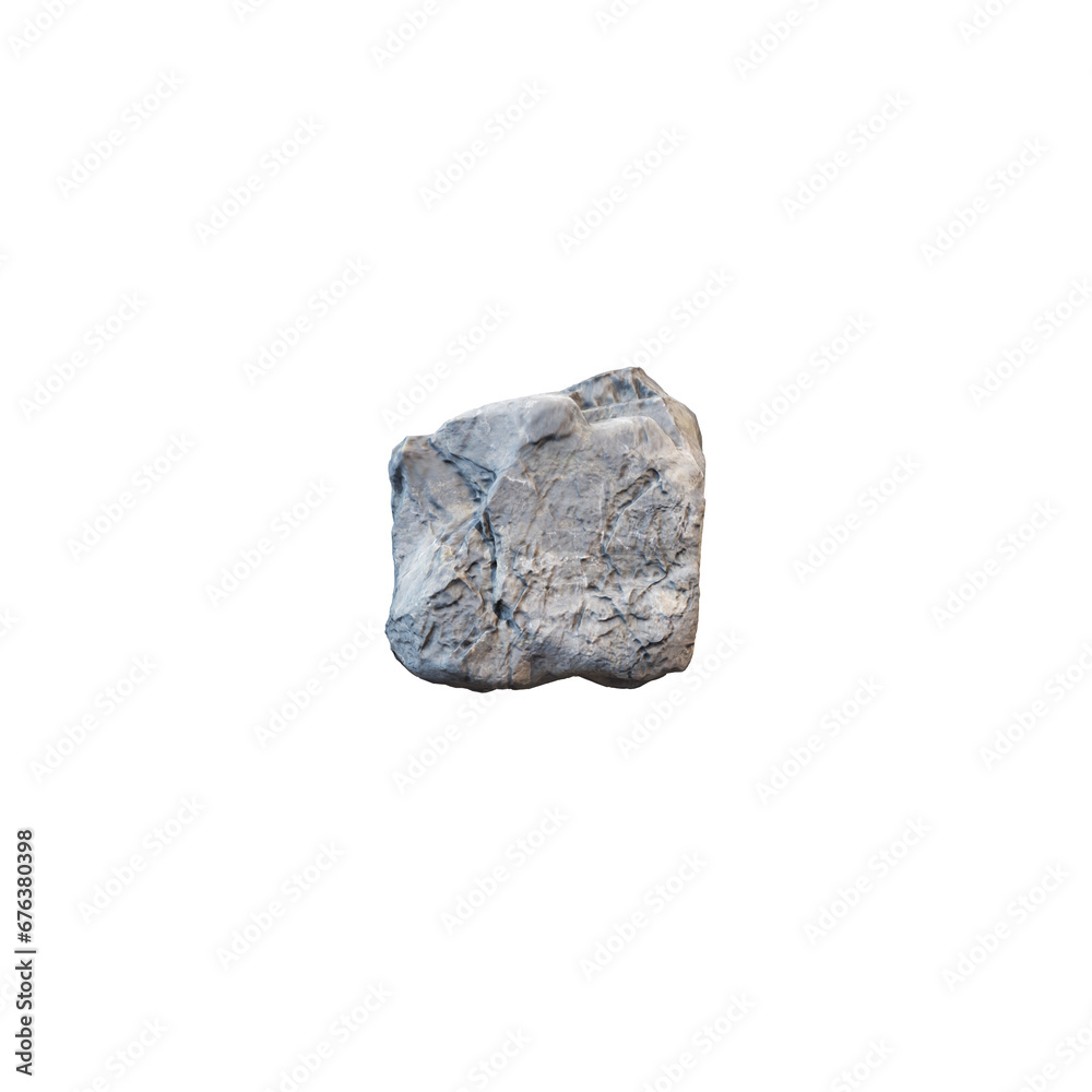 mineral stone heavy rock,3d render real Rock, PNG file of isolated cutout object on transparent background