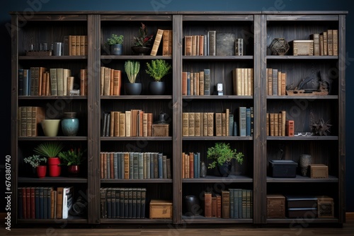 bookshelf in the library
