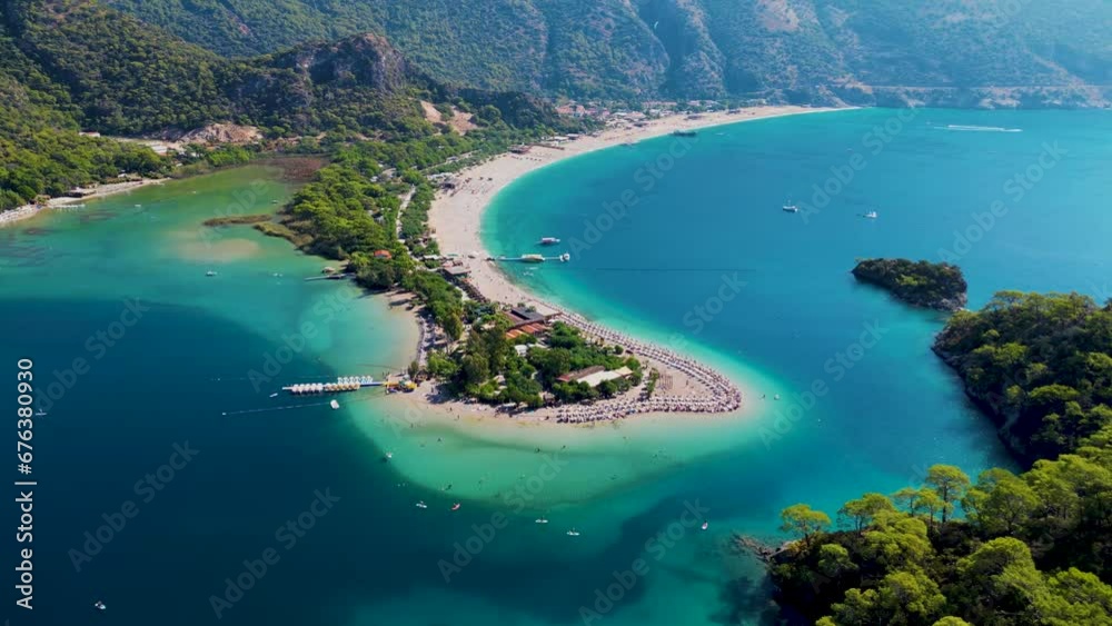 Aerial view of Oludeniz in district of Fethiye, Mugla Province, Turkey