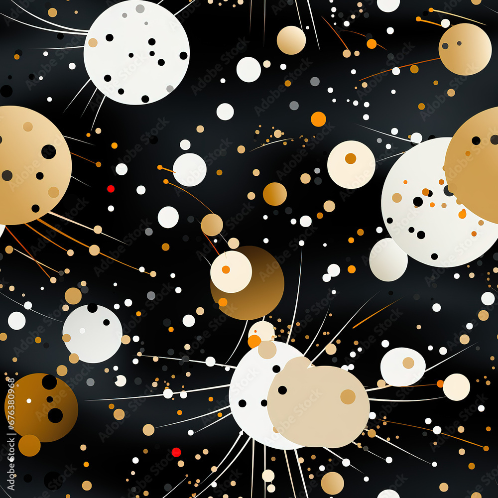 Naklejka premium Abstract retro dotted chaotic repeat pattern, polka dot 