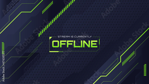 futuristic offline Twitch banner. Suitable for gamers, streamers etc. photo