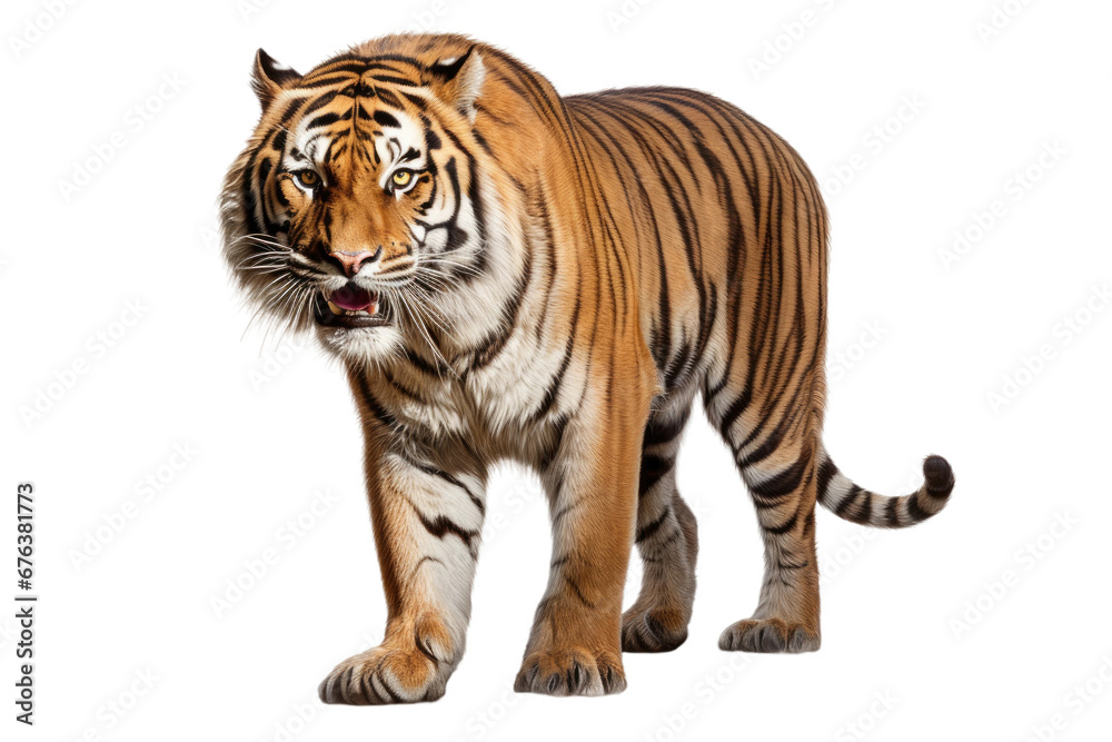 Tiger Portrait on Transparent Background, PNG, Generative Ai