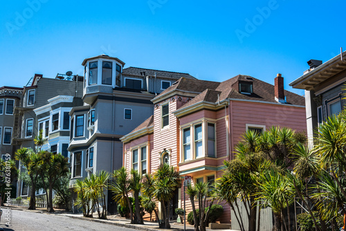 Houses in  Haight Ashbury district, San Francisco, California
