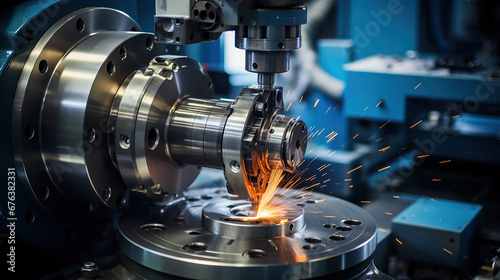 Precision grinding within a cylindrical shape. photo