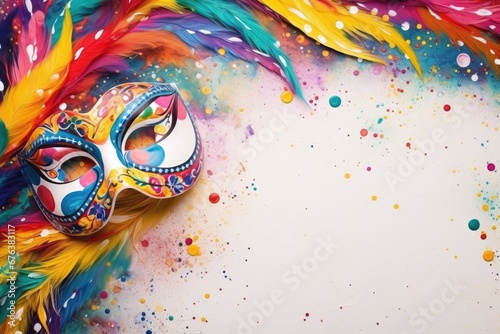colorful carnival mask with feathers illustration