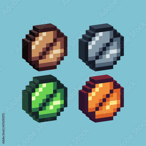 Isometric Pixel art 3d of medicine pill for items asset. medicine on pixelated style.8bits perfect for game asset or design asset element for your game design asset.
