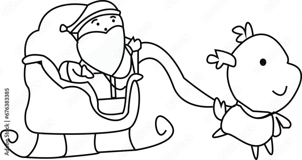 Fototapeta premium santa and randier christmas