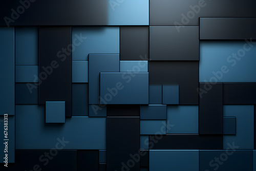 Dark Grey Metallic Wall with Light Sky-Blue Abstract Art. Generative AI photo