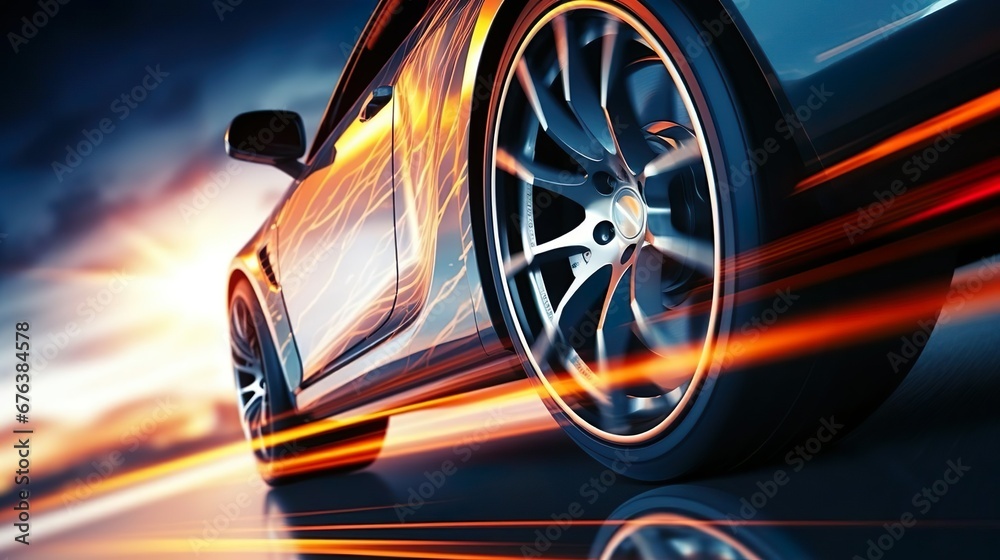 Car wheels close up Sport