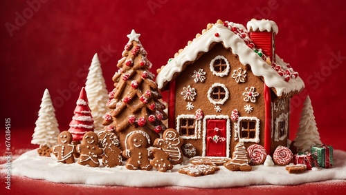 gingerbread house with christmas decorations