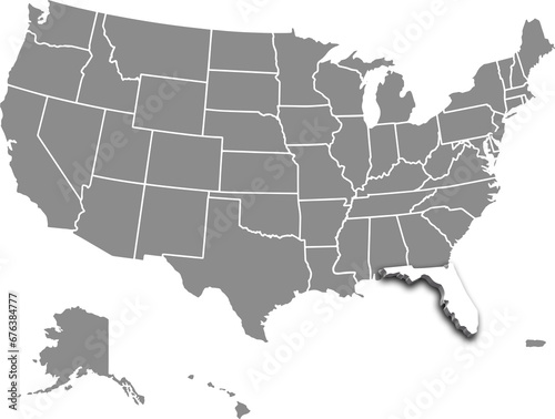 USA FLORIDA map united states city 3d map