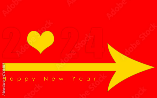 Happy new year 2024 design. With colorful truncated number illustrations. Premium vector design for poster, banner, greeting and new year 2024 celebration.