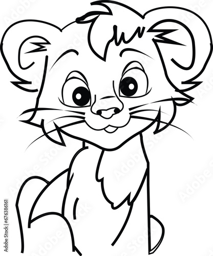 Cute and funny cat doodle vector . Cartoon cat or kitten characters design