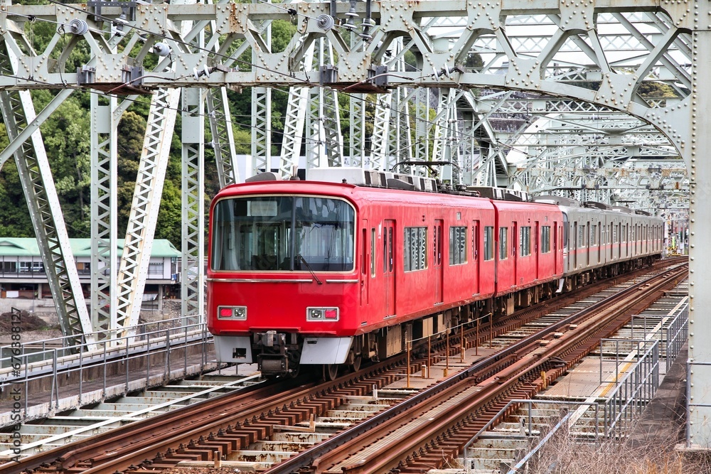 Local train connection in Inuyama, Japan